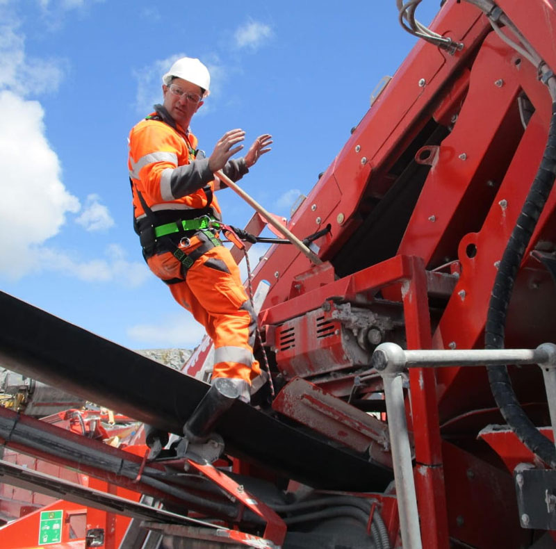 Working at height on Quarry plant