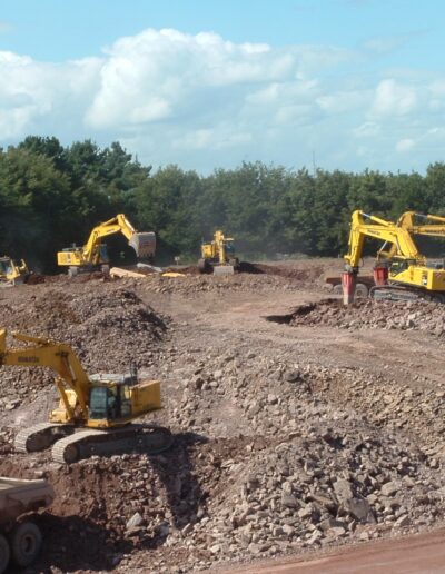 Excavating at a roadway project in Fermoy